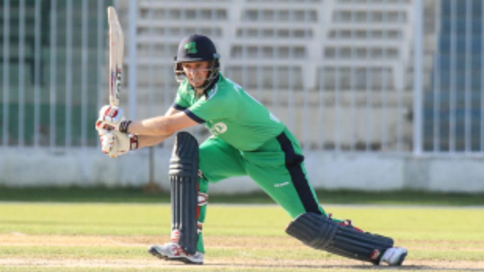 William Porterfield drives through cover for a boundary