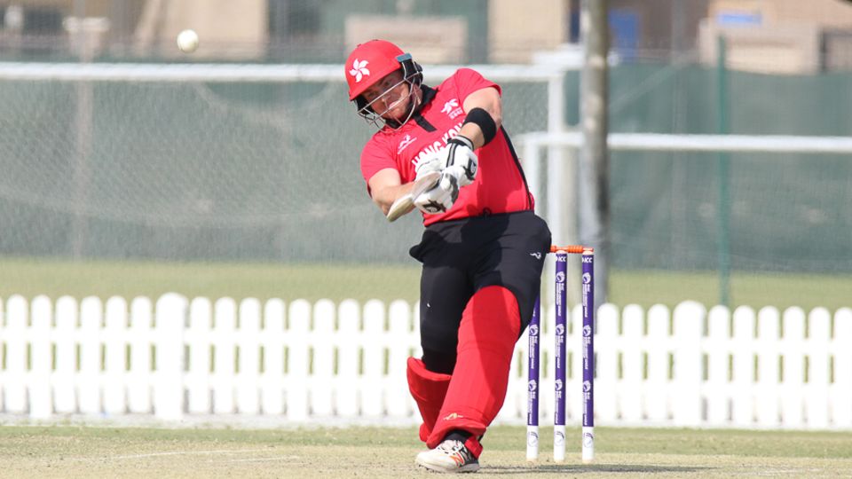 Scott McKechnie drives down the ground