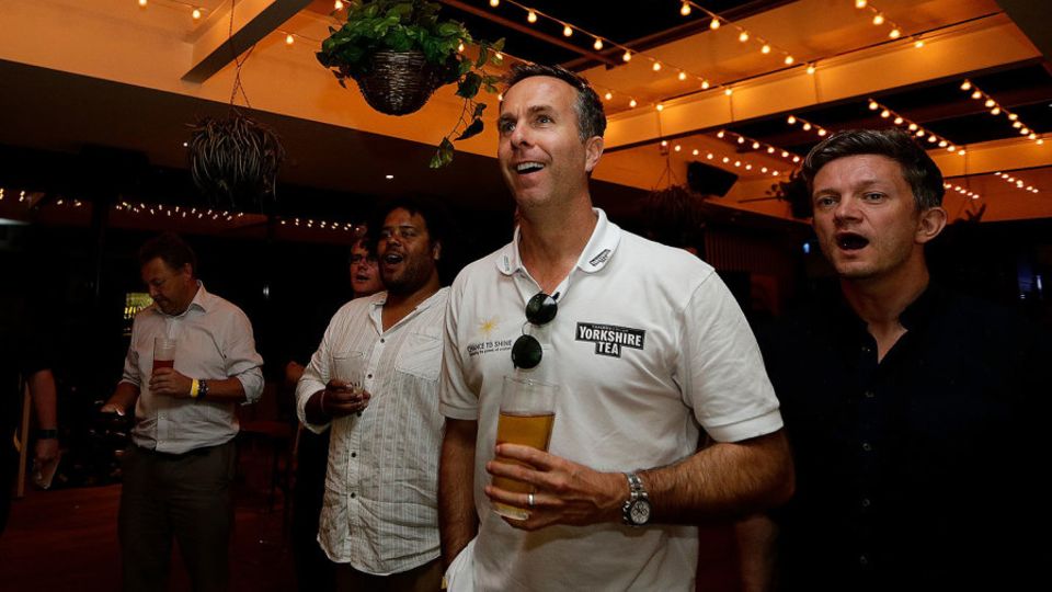 Michael Vaughan at a Yorkshire Tea event in Perth