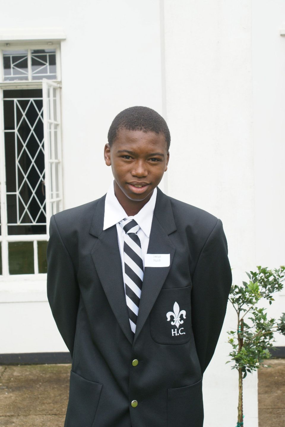 All blazered up on his first day at Hilton College