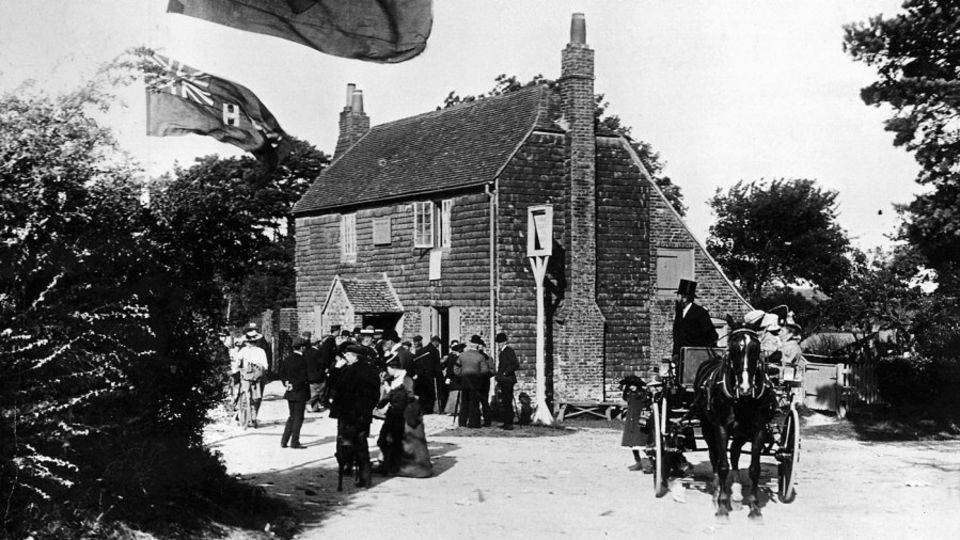 The cradle: the Bat and Ball Inn, haunt of members of the Hambledon Cricket Club in the second half of the 18th century