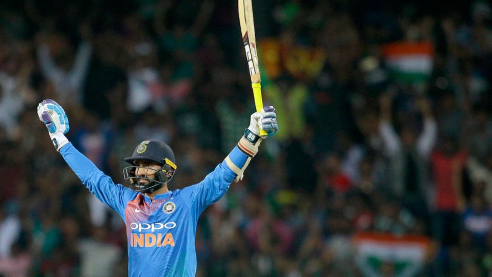 Dinesh Karthik savours the winning moment