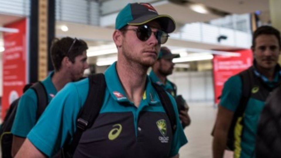 Steven Smith, banned for the final Test, arrived in Johannesburg