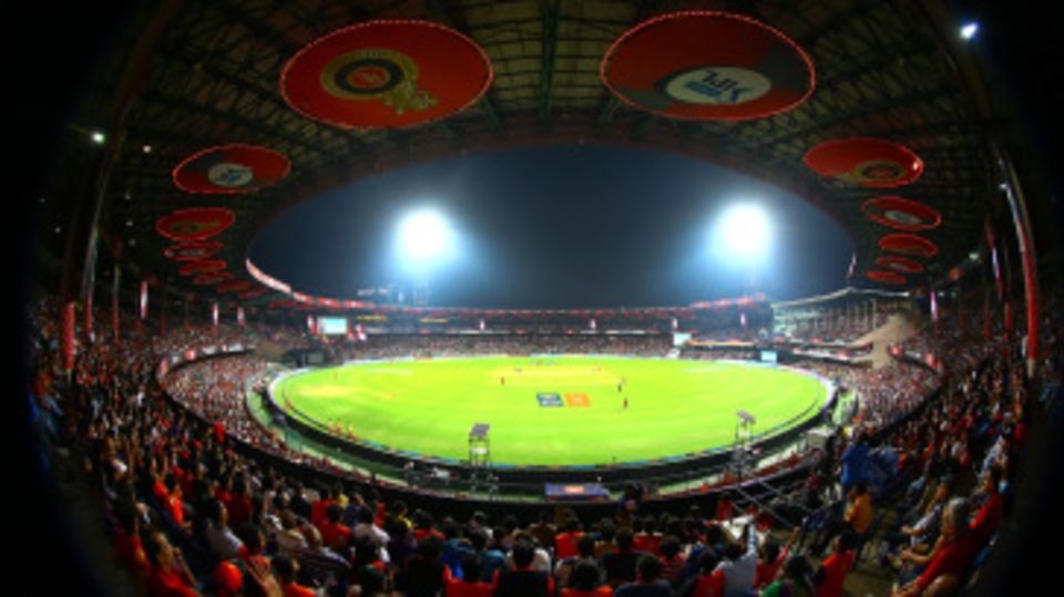The Chinnaswamy Stadium under lights
