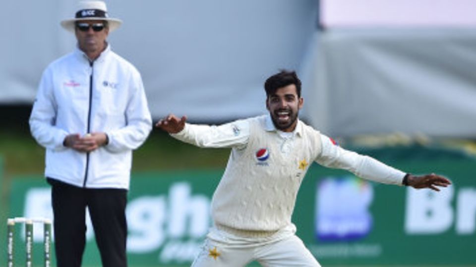 Shadab Khan celebrates