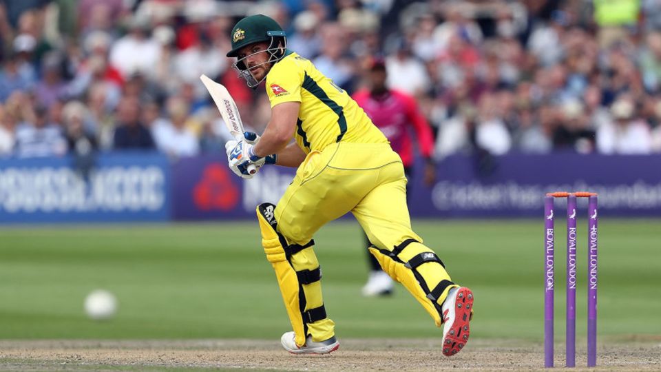 Aaron Finch plays into the leg side