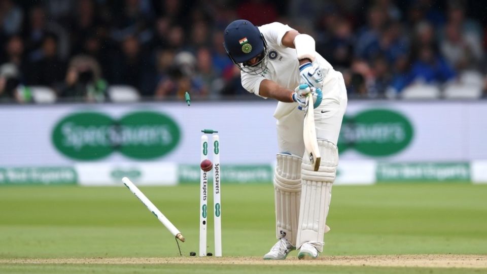 Cheteshwar Pujara's defences were breached in spectacular fashion