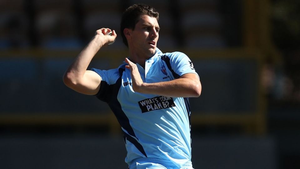 Pat Cummins bowls for NSW Blues