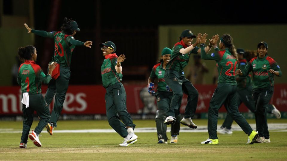 Bangladesh celebrate a wicket