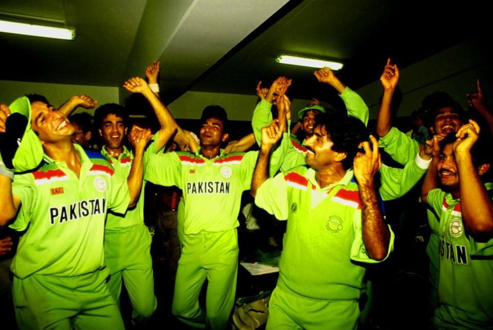 Feline moves: Pakistan celebrate the World Cup win