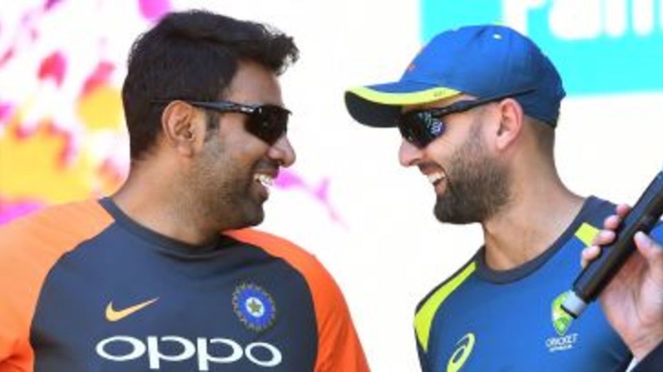 R Ashwin and Nathan Lyon share a laugh