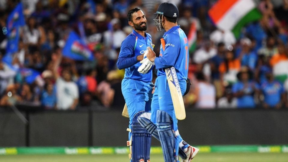MS Dhoni and Dinesh Karthik finished it off for India