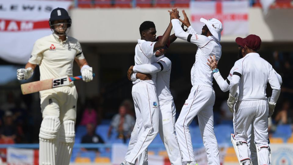 Alzarri Joseph bowled Joe Denly for 17