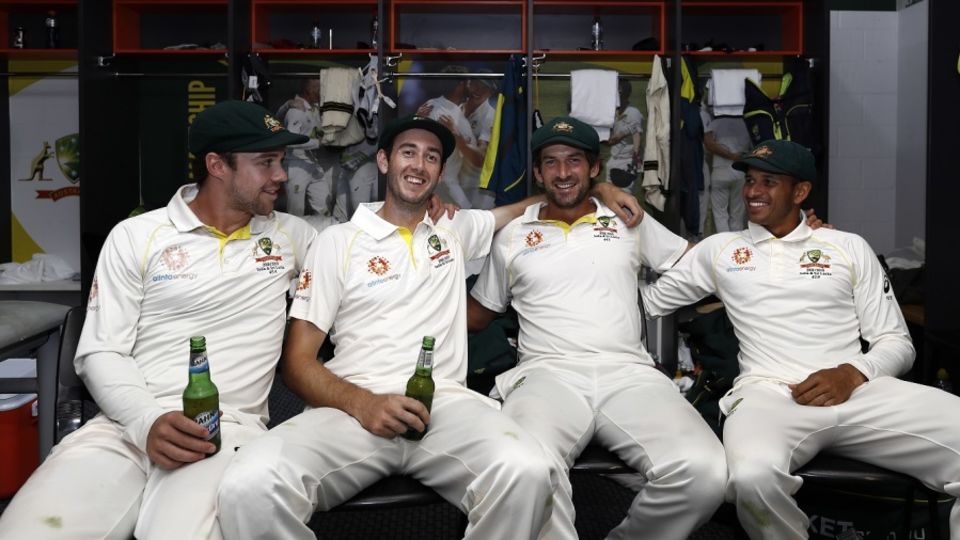 The four Australian century-makers from the Canberra Test