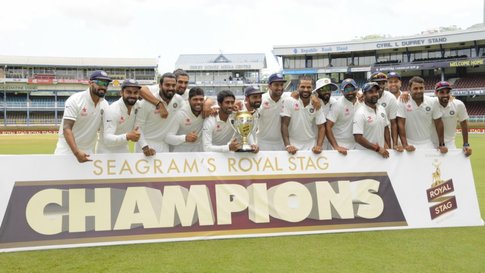 Shikhar Dhawan sat out the Port-of-Spain Test in August 2016, which meant India's batting line-up was made up entirely of right-handers
