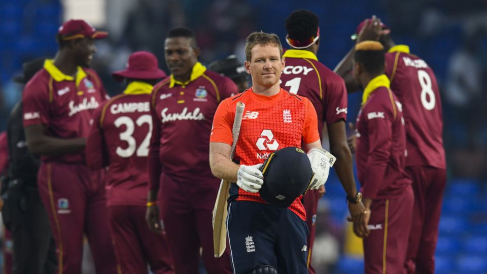 Eoin Morgan leaves the field after sealing England's 3-0 clean sweep
