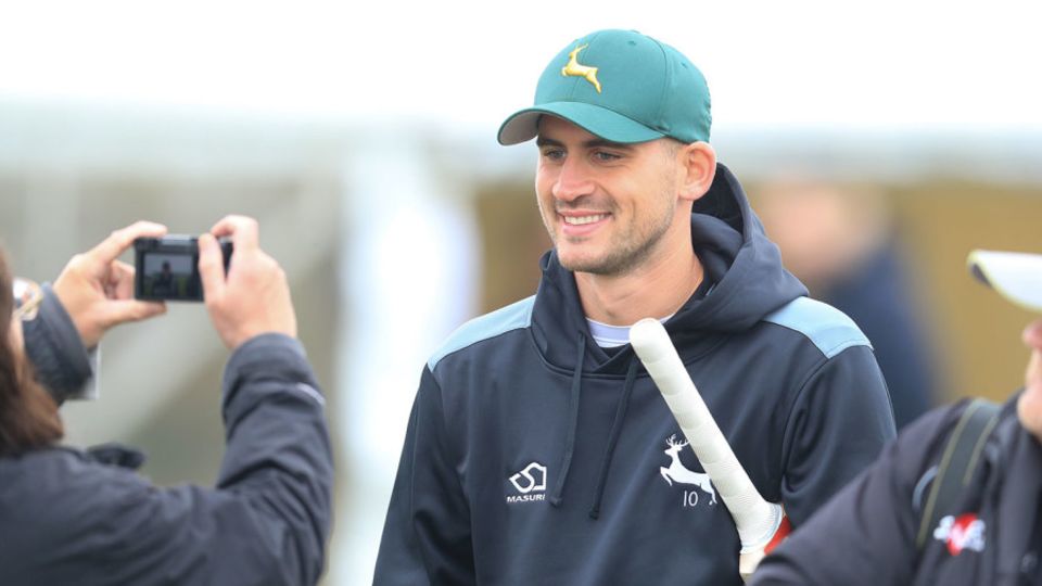 Alex Hales smiles for the camera ahead of his Nottinghamshire comeback