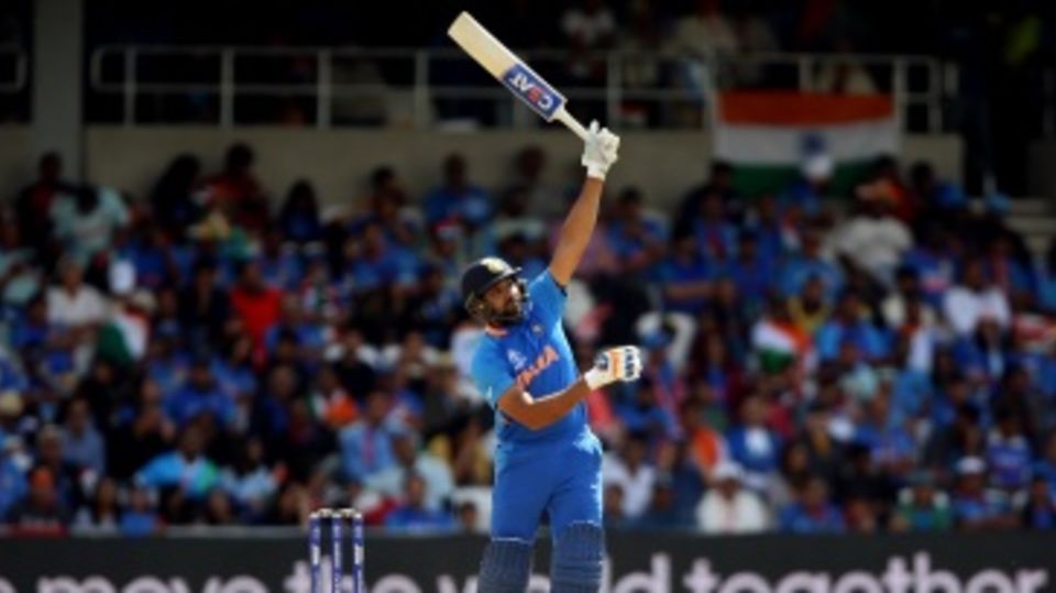 Rohit Sharma lifts one down the ground