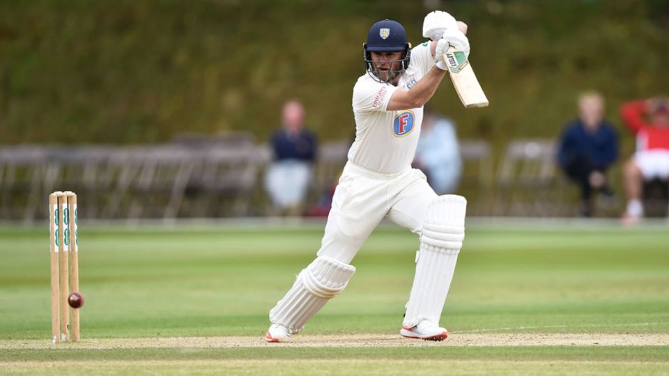 Nathan Rimmington plays a cover drive