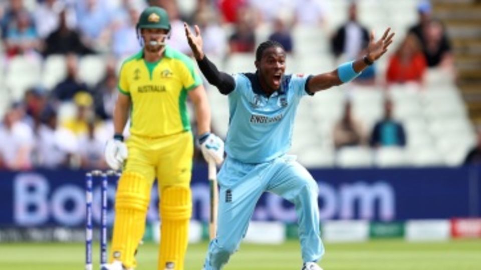 Jofra Archer dismissed Aaron Finch for a first-ball duck