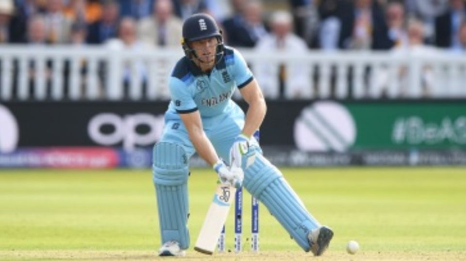 Jos Buttler plays a trademark ramp shot