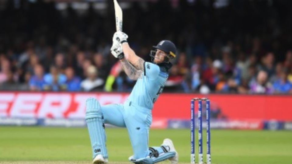 Ben Stokes smashes a six as he takes the match to the end