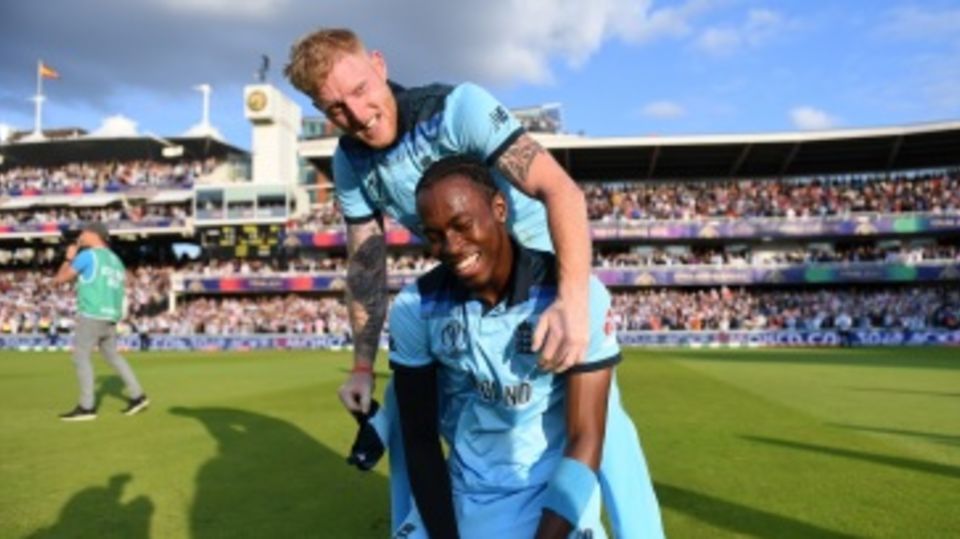 Ben Stokes was in jofra Archer's ear during the Super Over, and all over him afterwards