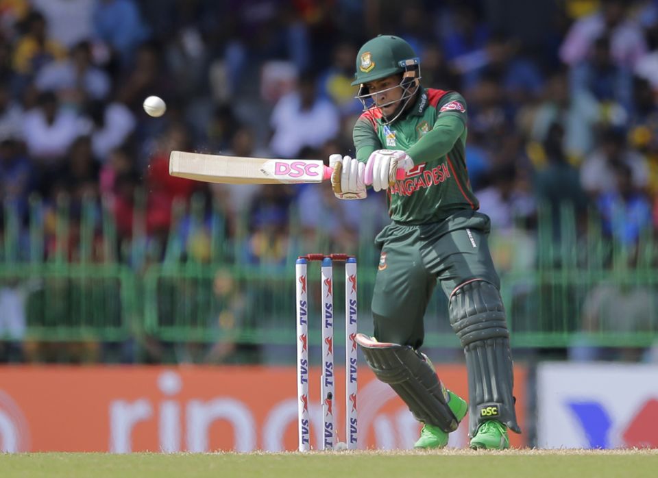 Mushfiqur Rahim shapes to play the ball