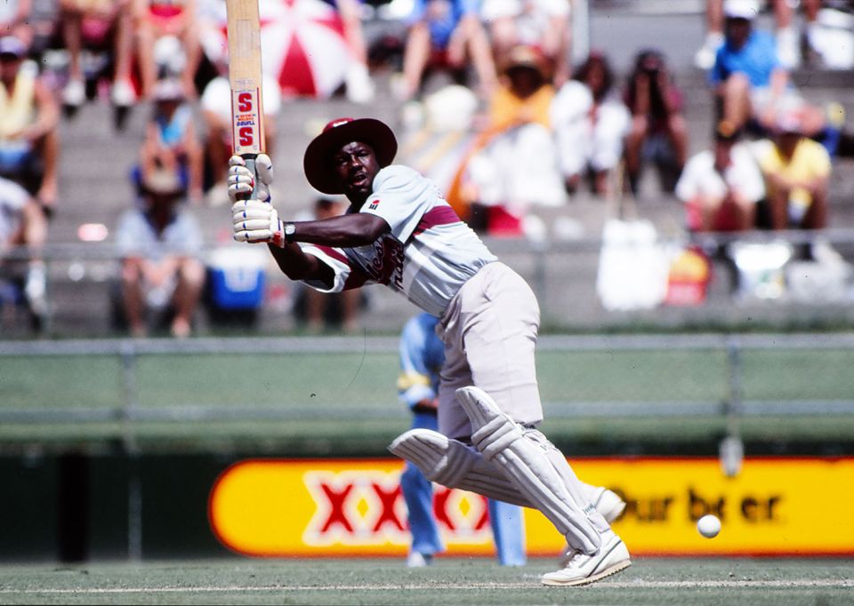 Hat attack: Richie Richardson's flamboyant strokeplay was made even cooler with his maroon wide-brimmed hat
