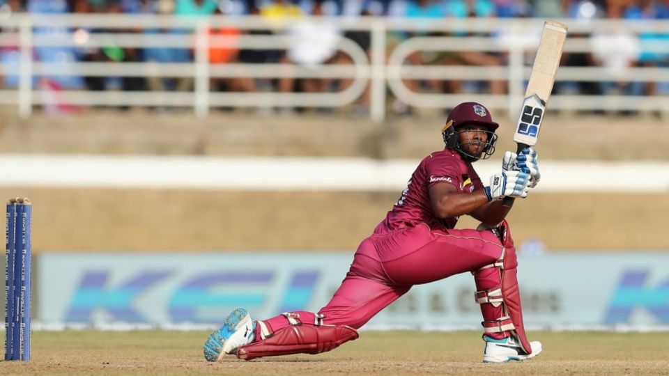 Nicholas Pooran sweeps for four