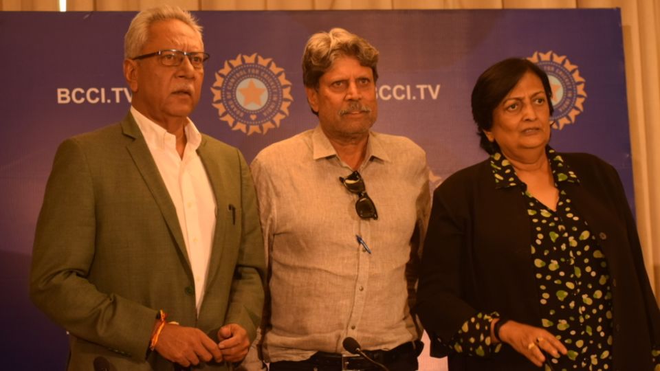 File photo: Aunshuman Gaekwad, Kapil Dev and Shantha Rangaswamy after a CAC meeting