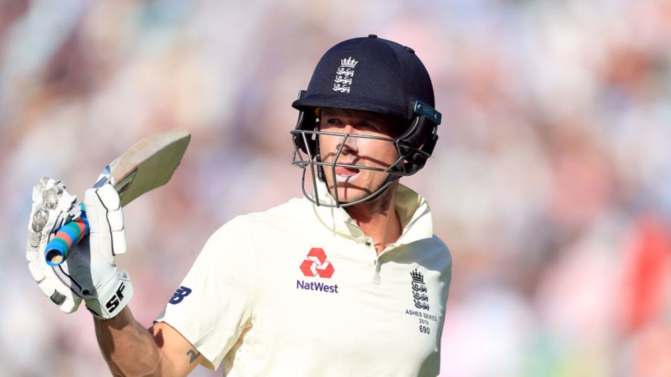 Joe Denly salutes the crowd after falling for 94