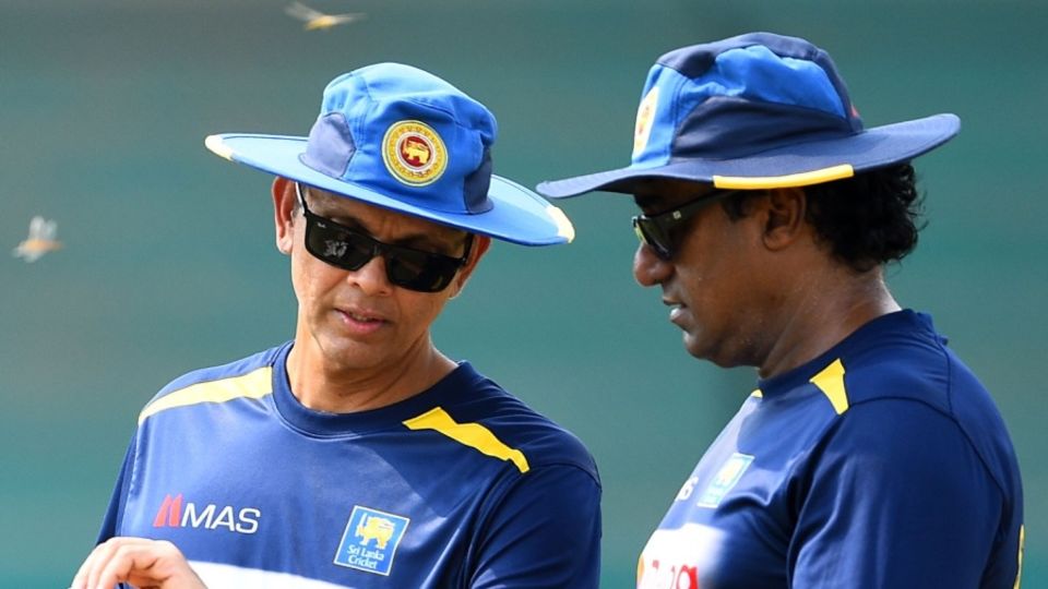 File photo - Rumesh Ratnayake (right) at a Sri Lanka training session in Karachi