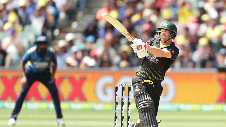 David Warner sends one over the leg side