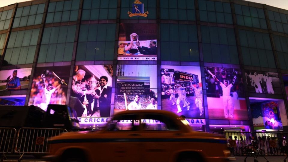 The pink stands out when it's dark at the Eden Gardens