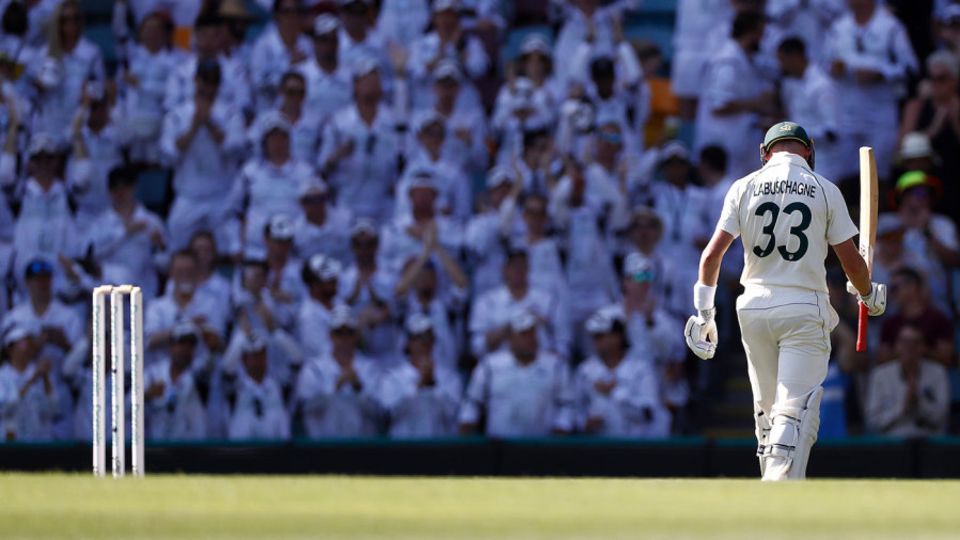 Marnus Labuschagne walks off for 185