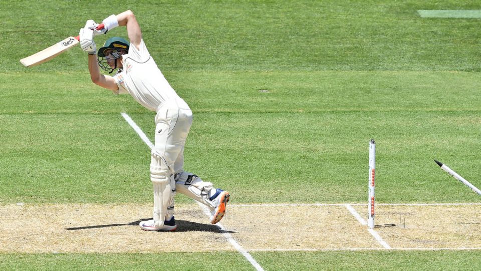 File photo: Marnus Labuschagne being bowled by Shaheen Afridi