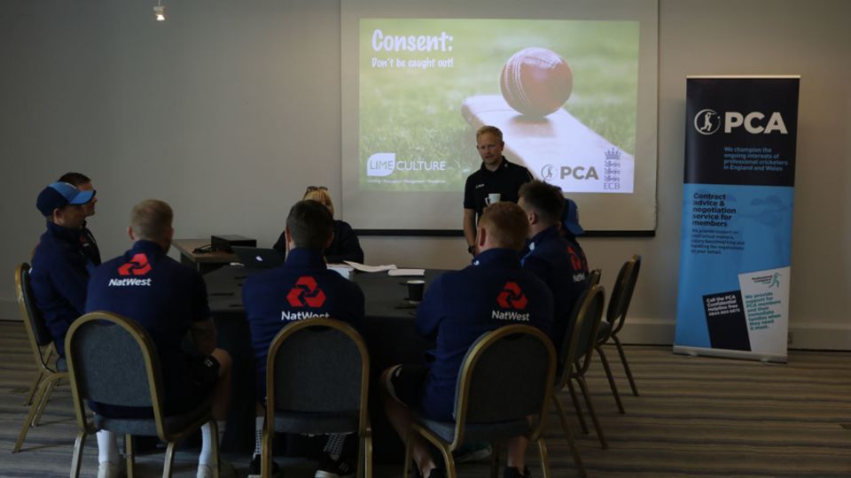 Professional cricketers in England and Wales have taken part in sexual consent workshops