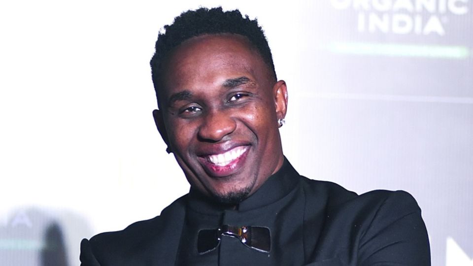 Dwayne Bravo at an event in Mumbai