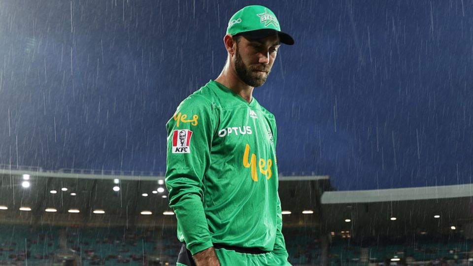 Glenn Maxwell looks dejected after the final loss
