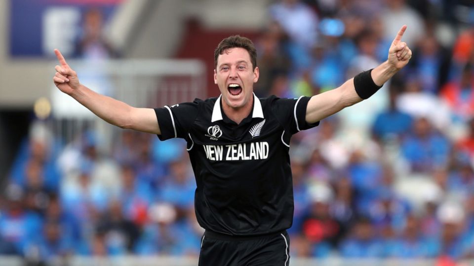 Matt Henry celebrates a wicket