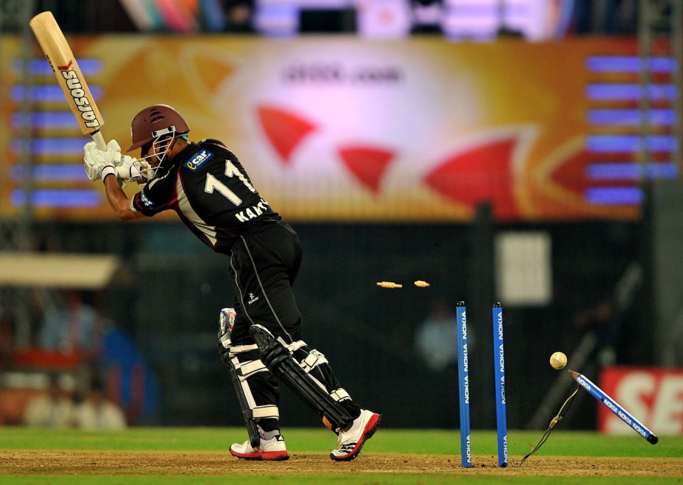 In the space of an over, Somerset went from 141 for 3 to 147 for 7 in the Champions League final of 2011