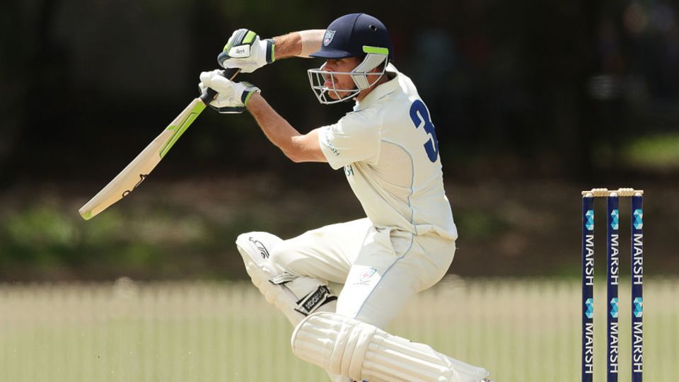 Daniel Hughes drives during his century
