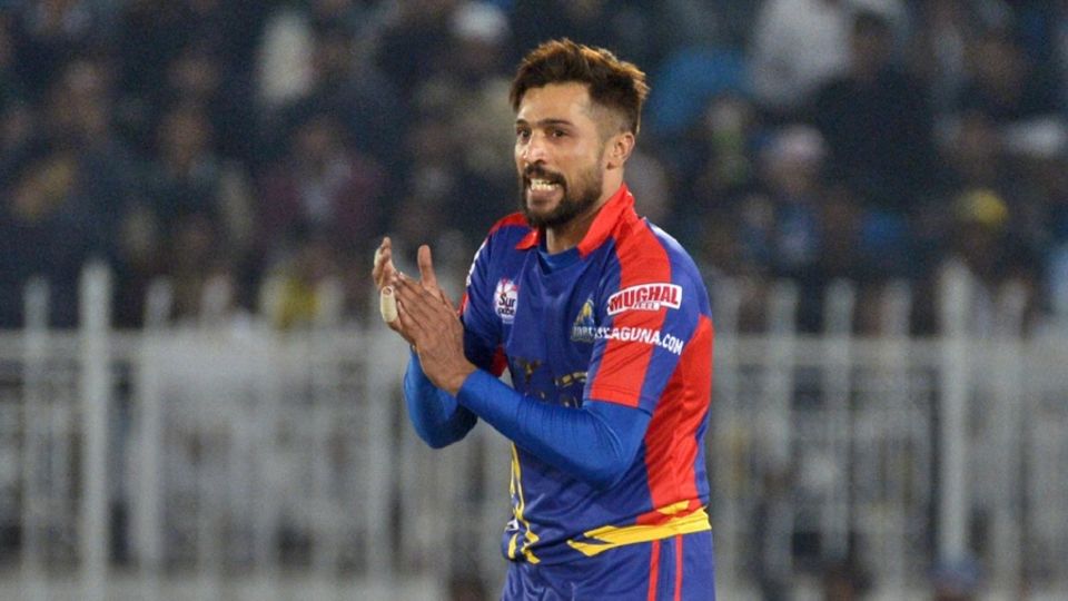 Mohammad Amir celebrates a wicket
