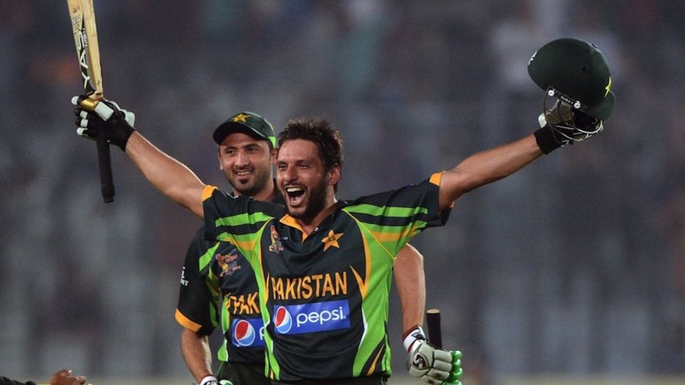 Shahid Afridi's late hitting took Pakistan to a one-wicket win in a 2014 Asia Cup match against India