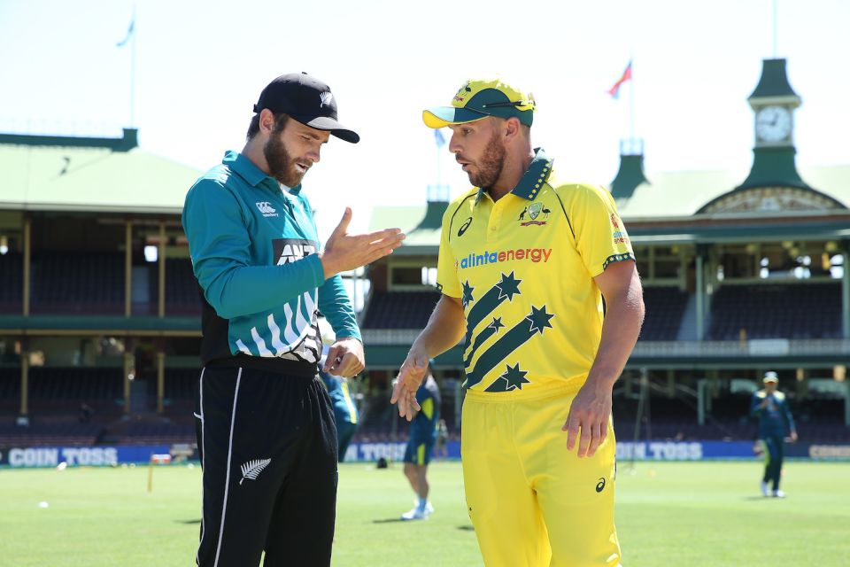 Kane Williamson and Aaron Finch delight in their discovery of the concept of fingers