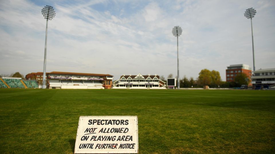 A sign at Taunton warns fans to stay away