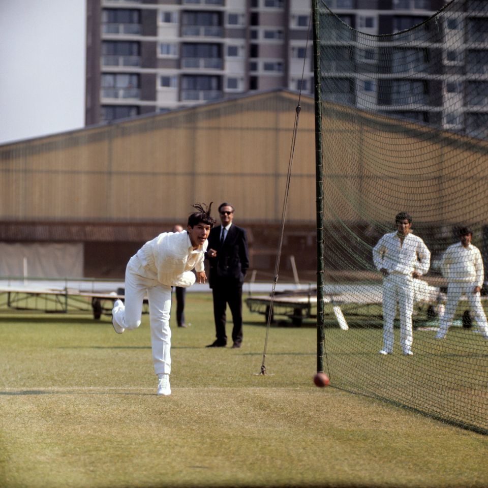 Early days: in the Lord's nets during the 1971 Pakistan tour of England