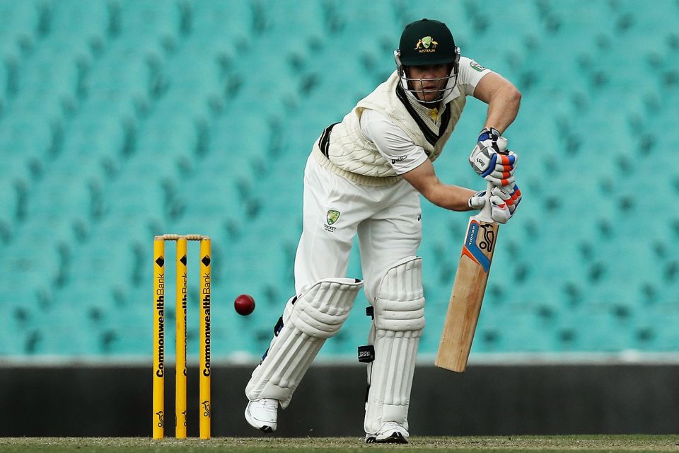 Batting for Australia A in 2012, in a game where he made 60. Note the bottom-handed grip and extra padding around the right index finger