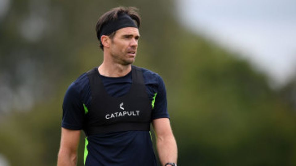 James Anderson trains in preparation for the West Indies Test series